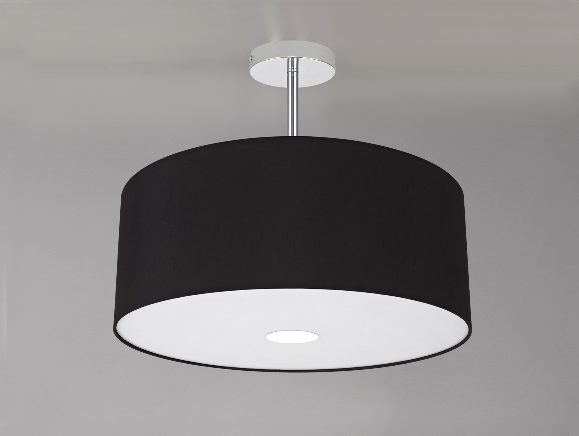 Baymont 50cm Semi Flush 3 Light Polished Chrome, Midnight Black/Green Olive, Frosted Diffuser DK0331  Deco Baymont CH BL/GR